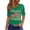 14#(Green), variant on 250 Anniversary Shirt for Women 4th of July Short Sleeve Henley Shirts Patriotic Button Down Casual American Flag 1776-2026 Tshirt (Green,S)
