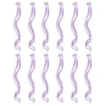thumbnail image 1 of 12 extensiones de cabello sintético con mechas onduladas y rizadas de un solo color para fiestas, con clip (lila y morado), 1 of 5