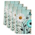 thumbnail image 2 of Teal Cream Daisy Farmhouse Kitchen Towels Set of 4, Country Vintage Floral Absorbent Dish Towels for Kitchen, Microfiber Hand Towel, Quick Drying Tea Towel for Cleaning Decorative Dishcloths, 2 of 7