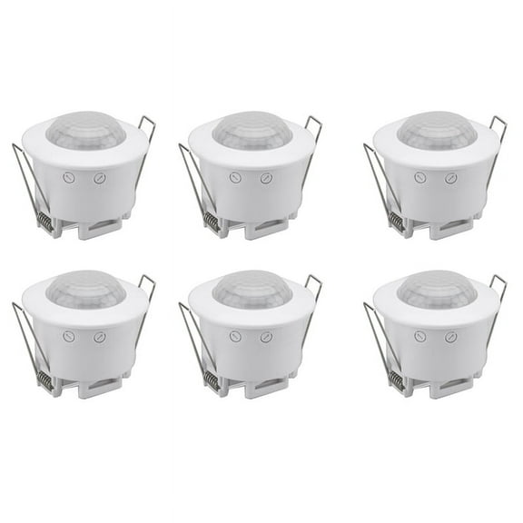 6X Ceiling Recessed PIR Motion Sensor Infrared Adjustable Detector for Corridor Warehouse Stairs Porch Lamp Switch