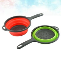 CIMAXIC Folding Fruit Vegetable Washing Strainer Drain Basket Assorted Color 2Pcs