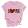 thumbnail image 1 of Pisexur Valentines Day T-shirt Top Femmes Imprimé Manches Courtes Haut Manches Courtes Col Rond Haut Chemise, 1 of 2