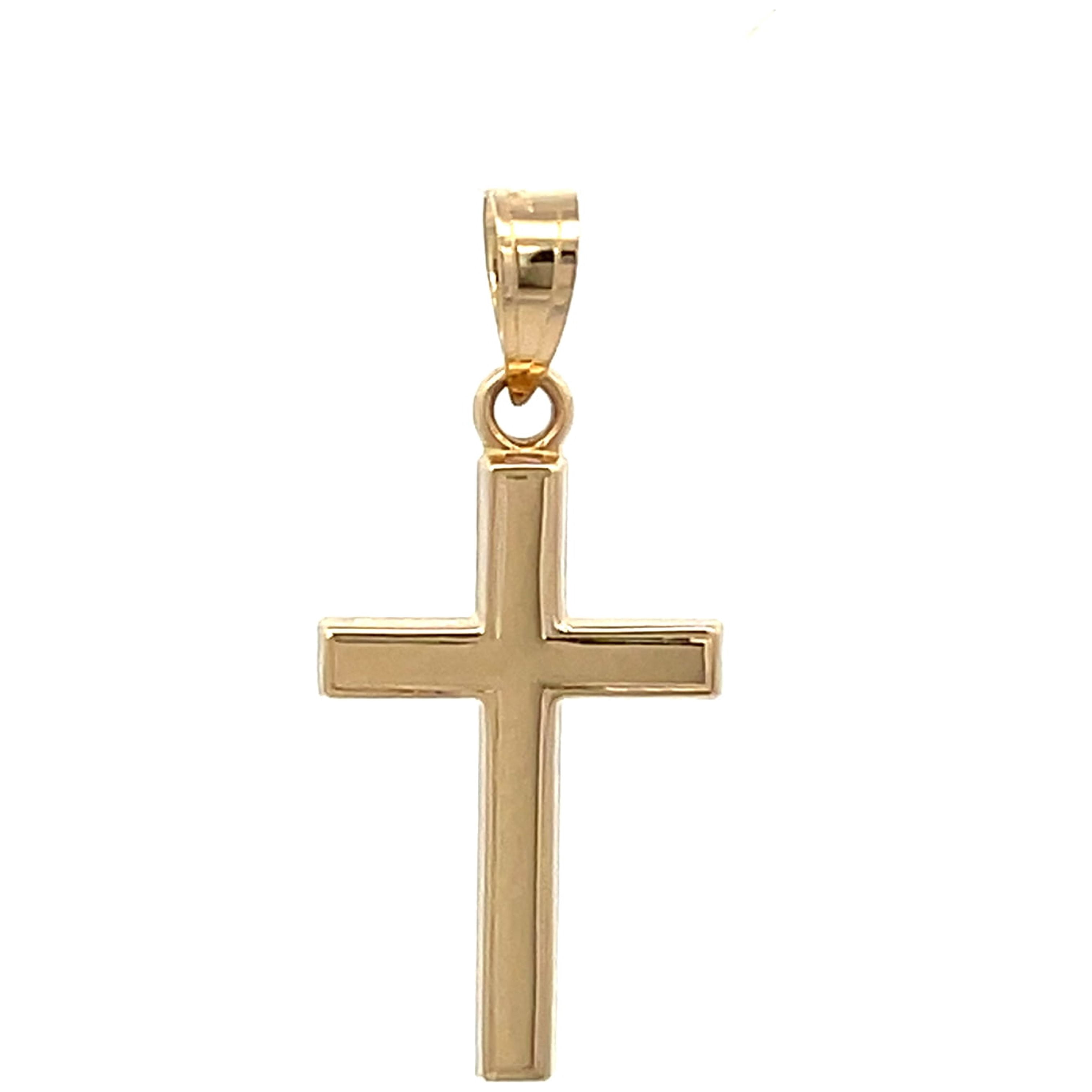 Brilliance Fine Jewelry 14 KT Yellow Gold High Polished Unisex Cross Pendant