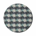 thumbnail image 1 of Botanical Mouse Pad for Computers, Tropical Leaves Repetitive Lines Pointy Petals, Round Non-Slip Thick Rubber Modern Gaming Mousepad, 8" Round, Cadet Blue Dark Indigo, by Ambesonne, 1 of 2