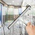 thumbnail image 2 of All-Purpose Shower Squeegee,Stainless Steel Bathroom Squeegee for Windows,Kitchen,Mirror and Car Glass,10 Inch, 2 of 3