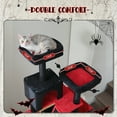 thumbnail image 3 of Pefilos 70" Large Cat Tree for Indoor Cats, Multi-Level Cat Tower Cat Scratching Post with 2 Perches, 2 Condos, Hammock and 2 Pompoms, Black, 3 of 8