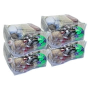 4-Pack Jumbo Heavy Duty Vinyl Zippered Storage Bags (Clear) for Blankets, Comforters, Bedding Sets and Much More! (24" x 20" x 11")