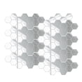 thumbnail image 2 of Pegatinas de espejo para pared, 30 piezas hexagonales de acrílico para bricolaje, para el hogar Plata 46x40x23mm, 2 of 9