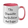 thumbnail image 2 of Epic Stepmother Gifts, This Stepmother Runs On Ketones And Coffee, Sarcastic Christmas Two Tone 11oz Mug From Mother, 2 of 2