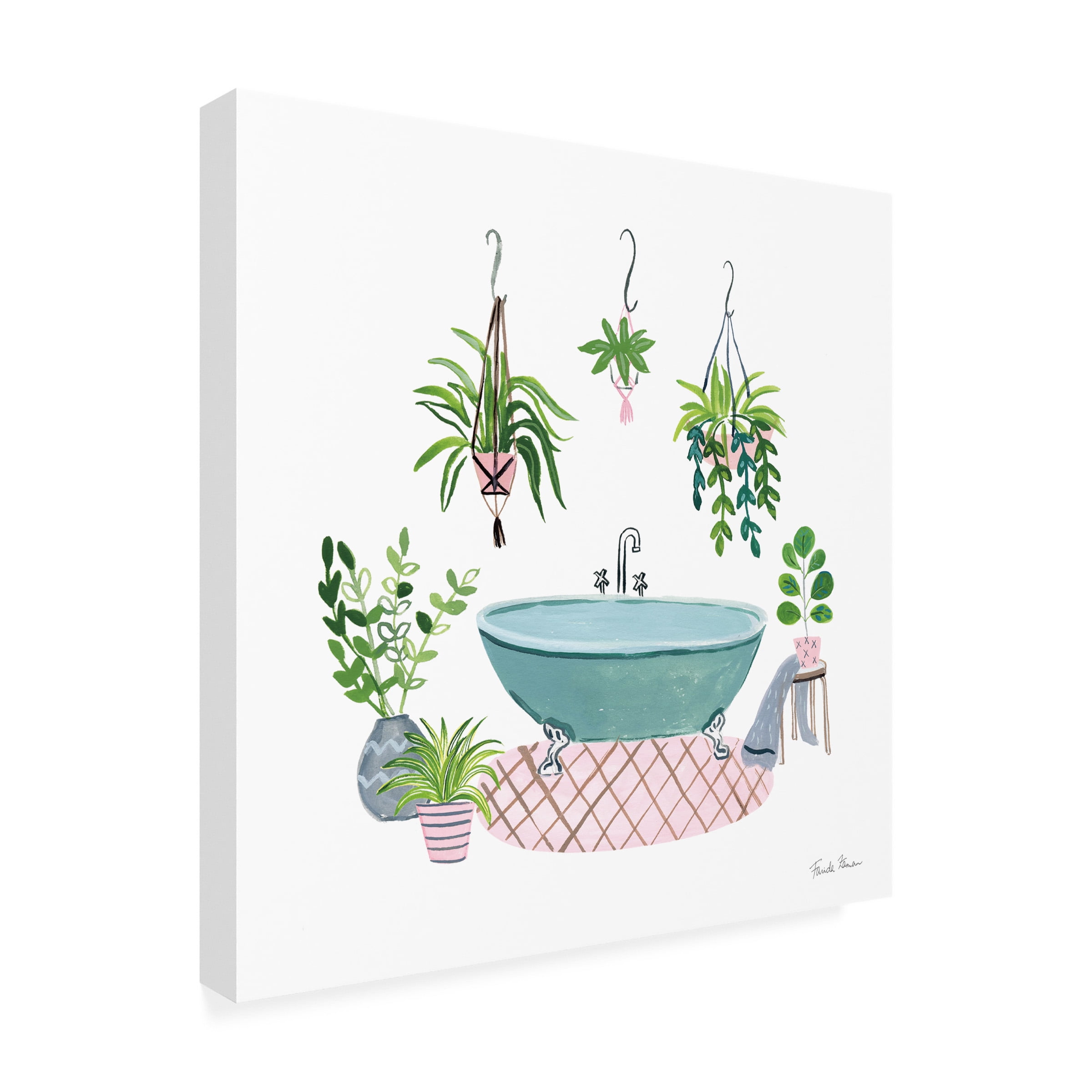 Farida Zaman 'Green Bathroom II' Canvas Art
