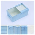 thumbnail image 2 of Unique Bargains Fabric Storage Bin Cube with Lid and Handle Blue 16*9.5*7in, 2 of 7