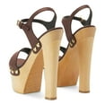 thumbnail image 4 of YDN Women Open Round Toe Ankle Strap Sandals Platform Chunky Sky High Heels Sexy Dressy Party Work Shoes Size 10.5 Saddle Brown, 4 of 4