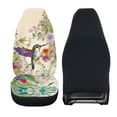thumbnail image 6 of FOR U DESIGNS Hummingbird Flower Print Car Seat Cover Stretchy 2 Pcs Front Interior Sets Wear-Resistan Vehicle Cushion Cover Automotive Seat Protector Fit for Van,Trucks, SUVs, 6 of 7