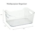 thumbnail image 3 of Simplify Built-in-Handles Plastic Storage Basket, 2 Pack, Clear, 3 of 9