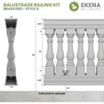 thumbnail image 2 of Ekena Millwork 40"H x 15'L Fiberthane Bradford Unassembled Balustrade Railing Kit, Style D (6 7/8" On-Center Spacing to Pass 4" Sphere Code), 2 of 6