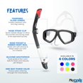 thumbnail image 4 of Prodive Premium Dry Top Snorkel Set - Impact Resistant Tempered Glass Diving Mask - Watertight and Anti-Fog Lens - Easy Adjustable Strap - Waterproof Gear Bag Included (Black, Kids), 4 of 6