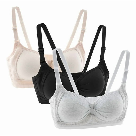 Girls Seamless Training Bras Molded Microfiber Cotton Developed No Wire Push Up BraAdjustable A-Cup