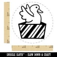 thumbnail image 2 of Duck in Gift Box Christmas Self-Inking Rubber Stamp Ink Stamper - Fuchsia Ink - Small 3/4 Inch, 2 of 7