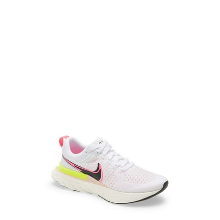 Nike Men's React Infinity Run Flyknit 2 Running Shoe in White/Black/Pink Blast at Nordstrom, Size 10.5