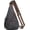 Black, variant on PU Leather Sling Bag Small Crossbody Backpack Shoulder Casual Daypack Rucksack for Men Women (D.Coffee)