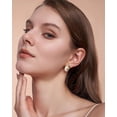thumbnail image 4 of SNGIA 18K Gold Plated Butter Interlock Stud Earrings for Women, Round Statement Design, 4 of 6