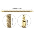 thumbnail image 2 of Cuerda de estanción Uxcell, paquete de 2, cuerda de barrera de 1.5m/5ft, cuerdas de poste trenzadas, cuerda dorada champán con gancho de oro, 2 of 7