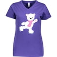 thumbnail image 3 of Inktastic Polar Bear, White Bear, Ice Skating Bear, Scarf Women's V-Neck T-Shirt, 3 of 5