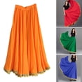 thumbnail image 2 of Women's Chiffons Long Skirt for Dancers Elastic Waist Sequins Lace Trim Dance Skirts for Performances and Photoshoots, 2 of 9