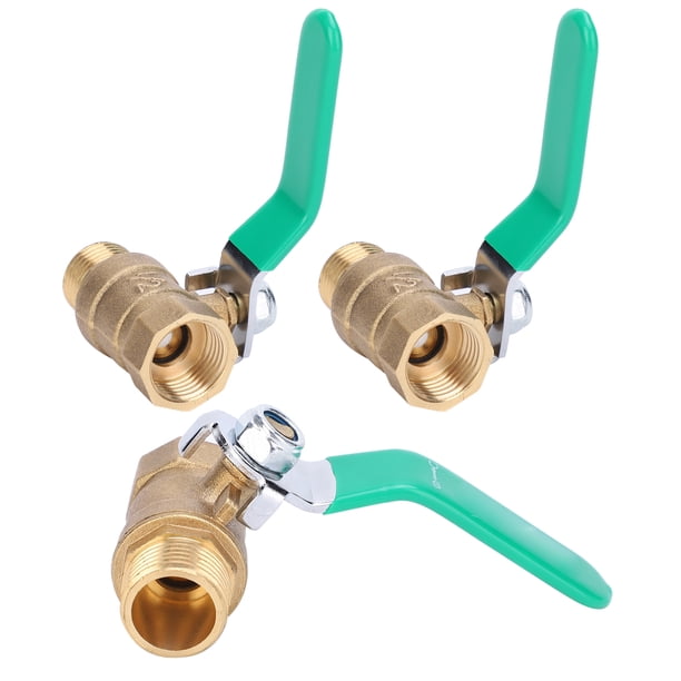 Válvula de rosca macho hembra, válvula de bola de válvula de agua de latón de tubería de agua de 3 piezas de 1/2 pulgada elegante y moderna