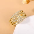 thumbnail image 2 of New Women Two Tone Zirconia Crossover Intertwined Infinity& Heart Ring, 2 of 2
