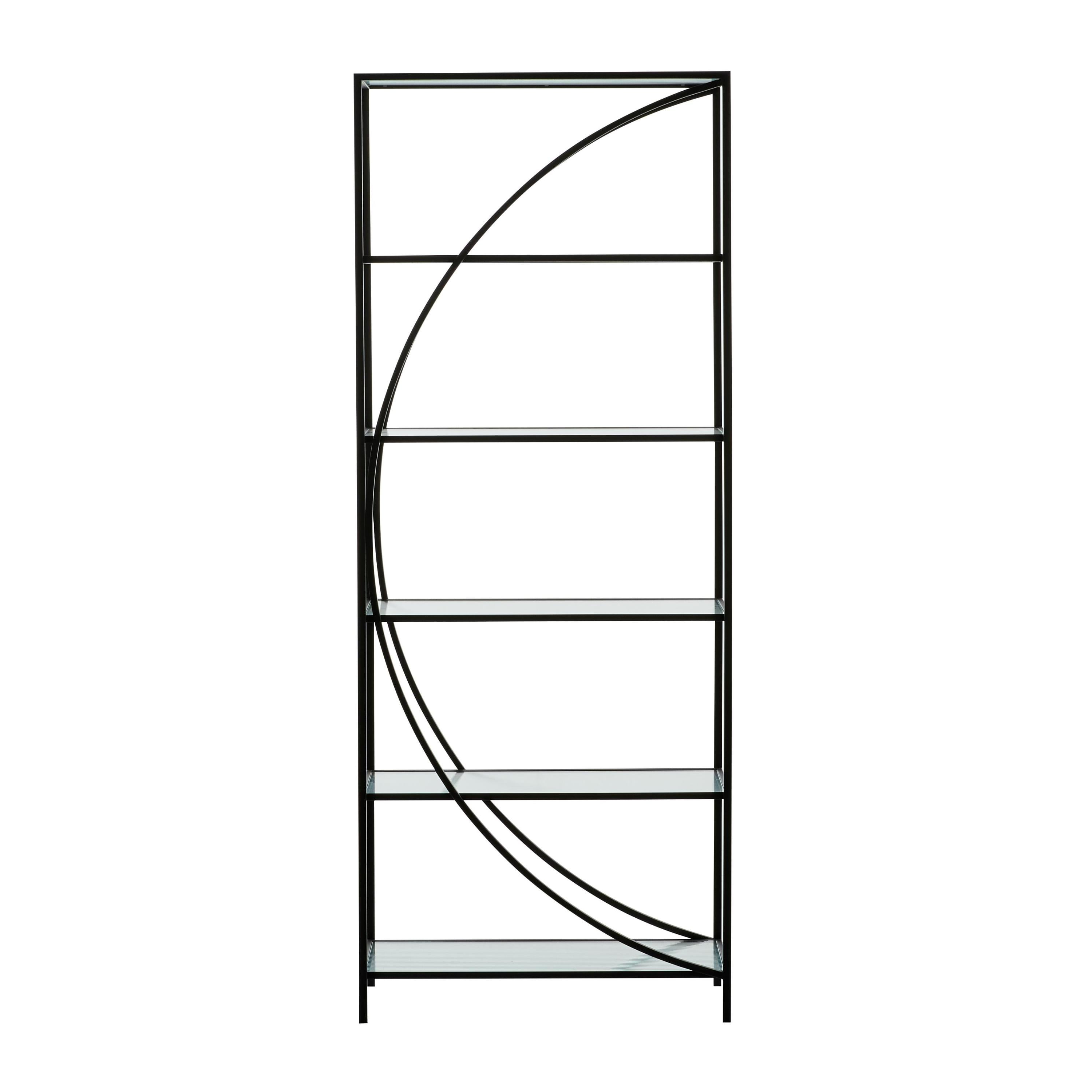 DecMode 28" x 70" Black Metal 6-Tier Shelving Unit, 1-Piece