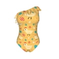 thumbnail image 4 of Yiaed Flowe Chicken Print Women One Piece Swimsuits Tummy Control One Shoulder Bathing Suits Pattern Ruffle Swimwear-Small, 4 of 8