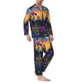 thumbnail image 2 of Lsque Cosmic Irises At Twilight Pattern Long Sleeve Pajama Set for Men - Soft 2-Piece Sleepwear and Loungewear Set with Pockets, Comfy Nightwear-X-Large, 2 of 7