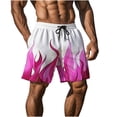 thumbnail image 6 of Menshorts Mens Shorts Casual Men's Casual Homewear Flame Printing Funny Printed Trousers Beach Sports Shorts Fast-Drying Trousers Hot Pink S, 6 of 9