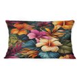 thumbnail image 3 of Designart "Vibrant Multicolor Hibiscus Paradise IV" Tropical Throw Pillow - Traditional Pillow For Couch - Insert And Pillows Covers For Bedroom Decor, 3 of 5