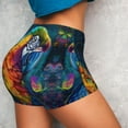 thumbnail image 5 of Athletic Shorts for Women, Colorful Parrot Jungle Dream Seam Womens Shorts High Waisted Sport Running Workout Gym, 5 of 8