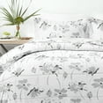 thumbnail image 6 of Noble Linens 2-Piece Light Gray Magnolia Gray Print Comforter Set, Twin/TwinXL, 6 of 9