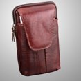 thumbnail image 4 of Cartera multifuncional marrón rojiza con cremallera, ideal para el móvil. Incluye compartimento vertical y riñonera para monedas, llaves y tarjetas., 4 of 7
