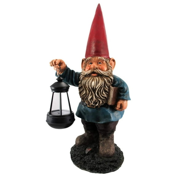 Garden Gnome Holding Lantern Statue
