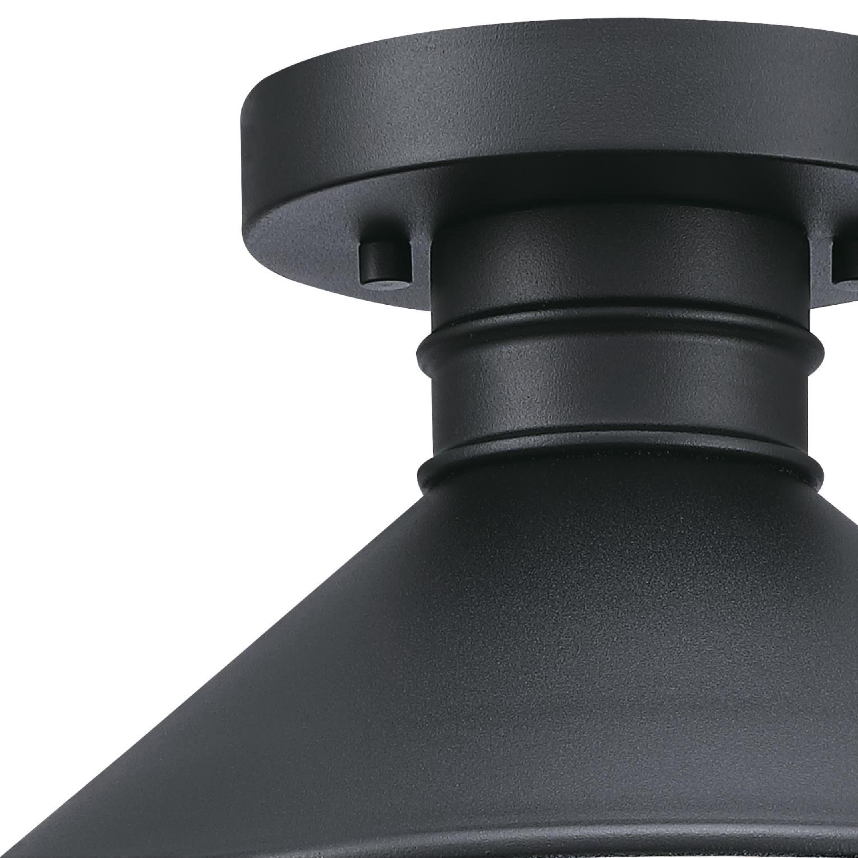 Westinghouse Westinghouse Lighting 6112900 Watts Creek 11 Inch Rustic/Arts & Crafts One-Light Outdoor Semi Flush Mount Ceiling Light, Dark Sky Friendly, Textured Black Finish