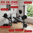 thumbnail image 2 of Memoryfield Ensemble de Banc de Musculation 7 en 1 avec Support pour Squats, Banc-Press Réglable avec Extension des Jambes et Courbure Preacher, Banc d'Entraînement Pliable pour Gym à Domicile avec Lat Pulldown, 2 of 8