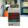 thumbnail image 1 of Medidor De Energía En Riel DIN, Transformador Incorporado Fácil Operación AC80-300V 100A Voltímetro Retardante De Llama De Respuesta Rápida Multifuncional Para Centros, 1 of 7