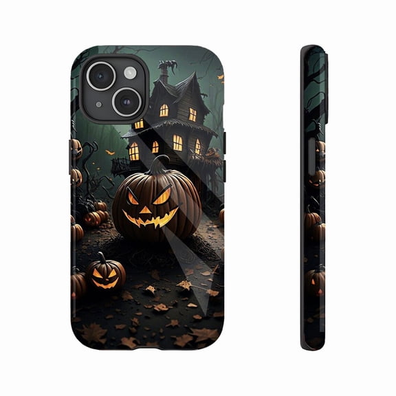 Halloween Pumpkin Phone Case for iPhone 11/12/13/14/15/16 Pro Max/Plus – Durable Spooky Design for Festive Season Enthusiasts