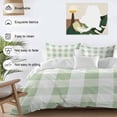 thumbnail image 3 of 3 Piece Sage Green Plaid Duvet Cover Set Full Size, Microfiber Comforter/Quilt Cover with Corner Ties and 2 Pillowcases, Spring Farmhouse Buffalo Checkered All Season Soft Bedding with Zipper Closure, 3 of 8