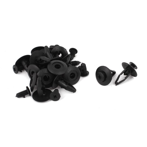 16 uds Remaches de Plástico Negro Sostenedor Clip 8mm x 19mm x 20mm para Coche Parachoques