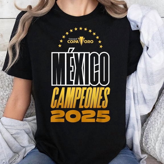 CONCACAF 2025 Mexico Gold Cup Champions T-Shirt, Men's And Women's Graphic Tee 100% Cotton by TBun, Full Sizes S-5XL