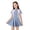 S10-Light Blue, variant on 7-8 Years Girl Swimsuit Short Sleeve One Piece Swimwear Color Block Zipper Front Flared Skirt Upf50+ Beach Bathing Suit For Pool Retro Clothes Dark Blue