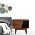thumbnail image 6 of Mid Century Walnut Light Brown Nightstand with One Drawer and One Shelf, 6 of 7