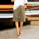 thumbnail image 2 of Pantalones cortos de pijama con botones y estampado a cuadros para mujer: ropa de dormir suave, cintura elástica, estampado bonito, 2 of 6