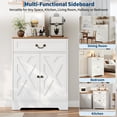 thumbnail image 3 of Ourlova 30 Inch White Multi-Functional Farmhouse Buffet Sideboard Cabinet with 2 Doors and 1 Drawer and Adjustable Storage Shelves for Living Room and Dining Room, 3 of 9